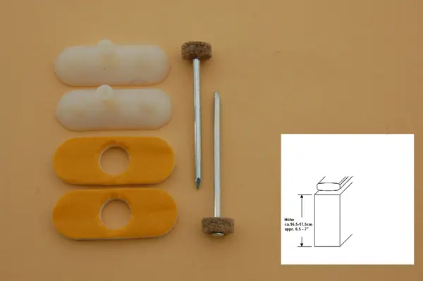 2 Auflageformteile für Bass-Klangbausteine