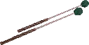 2 Schlägel, Wollfadenkopf, hart, 32cm