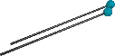 2 Schlägel, Gummikopf, mittelhart, 28cm