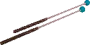2 Schlägel, Gummikopf, mittelhart, 32cm