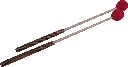 2 Schlägel, Wollfadenkopf, mittelhart, 32cm