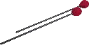 2 Schlägel, Wollfadenkopf, weich, 28cm