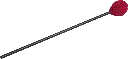 1 Schlägel, Wollfadenkopf, weich, 28cm